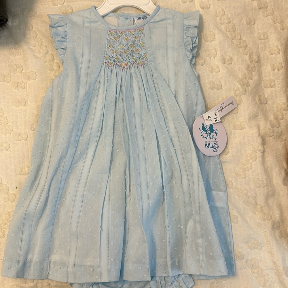 Light blue toddler dress, size 24 months. New with tags